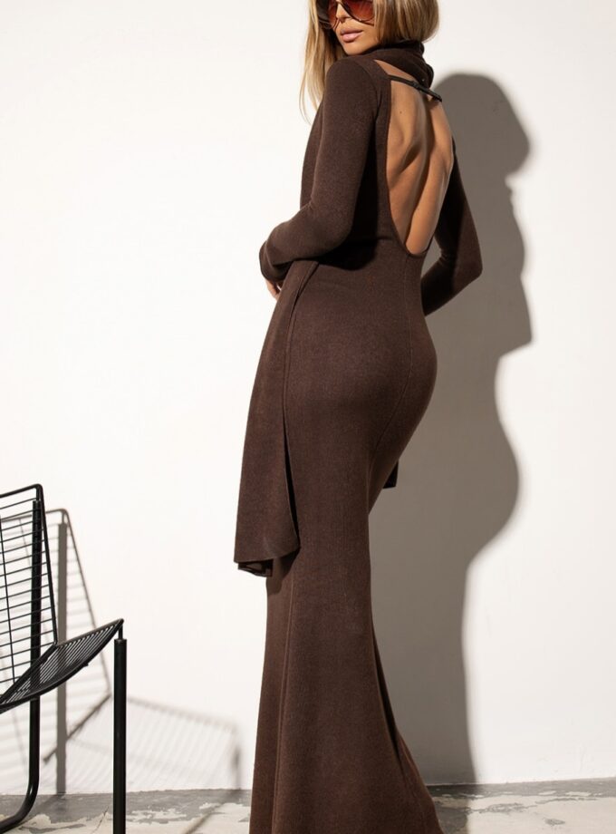 ICONIC DRESS SWEATER-BROWN