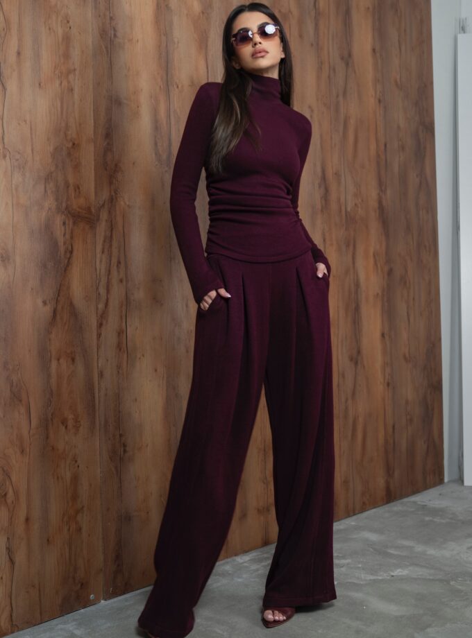 SWETERKOWY SET COZY MOOD -BURGUNDY